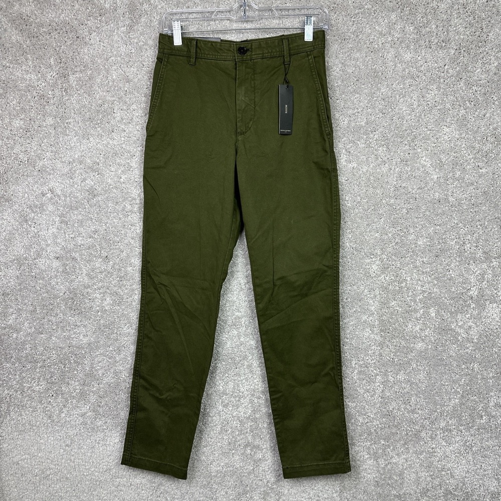 NWT Banana Republic High Rise Authentic Chino Twill Straight Pant Olive Green 0‎